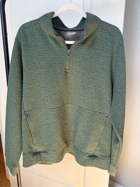 LA Apparel Large Waffle Quarter Zip (Green)